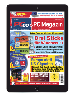 PCgo + PC Magazin Digital-Abo
Jahres-Abo