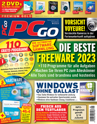 PCgo Premium Gold mit 2 DVD's inkl. online Zugriff (Heft-Themen-DVD, Spielfilm Film-DVD und Spezial-Themen DVD) in jeder Ausgabe und eine Prämie Ihrer Wahl