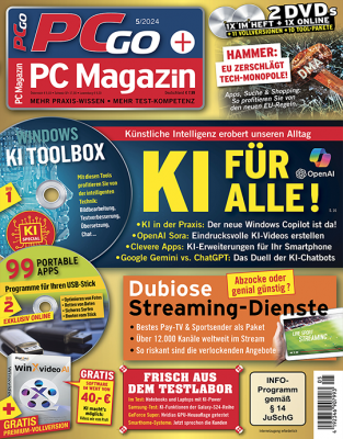 PC Magazin Super Premium XXL mit 2 Heft-DVDs in jeder Ausgabe (inkl. online Zugriff), 1 Jahres-DVD mit den PDF Ausgaben der letzten zwei Jahre sowie eine Prämie Ihrer Wahl.