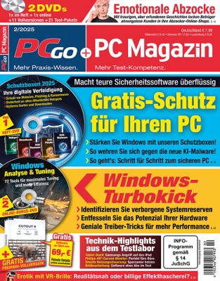 PCgo + PC Magazin Super Premium mit 2 DVD's in jeder Ausgabe (inkl. online Zugriff) und eine Prämie Ihrer Wahl