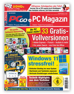 PCgo + PC Magazin Super Premium mit 2 DVD's in jeder Ausgabe (inkl. online Zugriff) und eine Prämie Ihrer Wahl